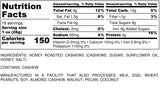 Nutrition Information for 1 pound of Honey Roasted Cashews