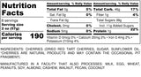 Nutrition Information for 1 pound of Tart and Sweet Cherries