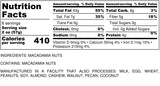 Nutrition Information for 1 pound of Macadamia Nuts Wholes and Halves
