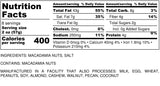 Nutrition Information for 1 pound of Roasted and Salted Macadamia Nuts